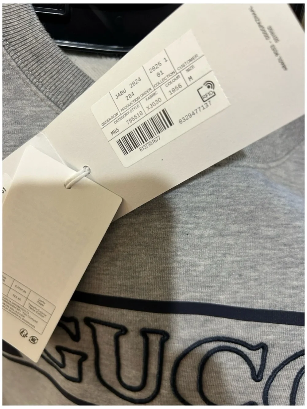 Gucci jersey cotton sweatshirt prominent retro style embroidery medium
